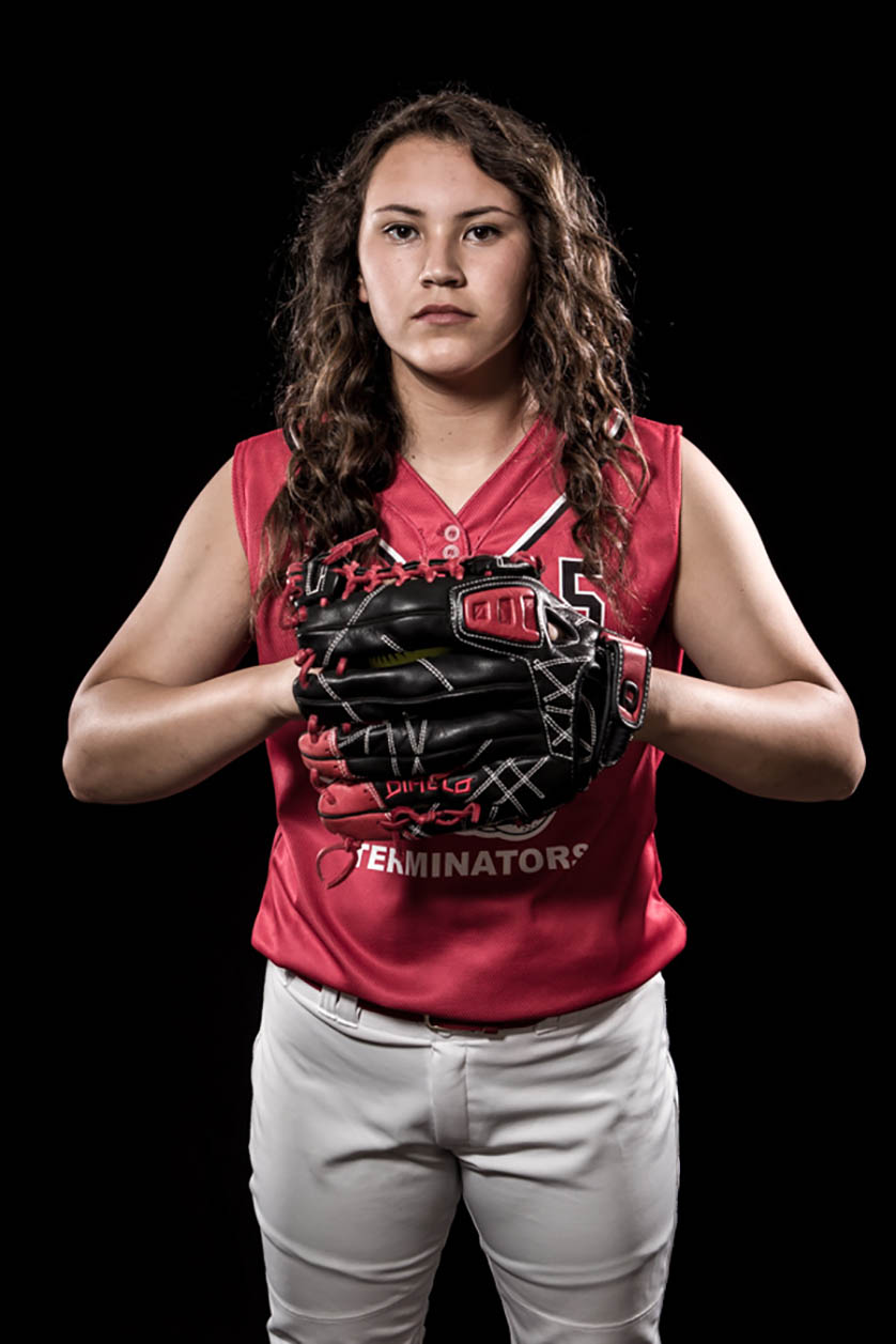 Softball photo on black background - Individual